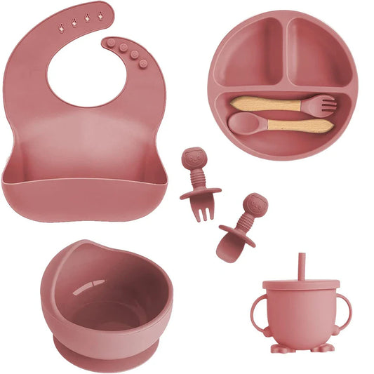 Children's Dishes Set Baby Silicone 6/8-piece Tableware